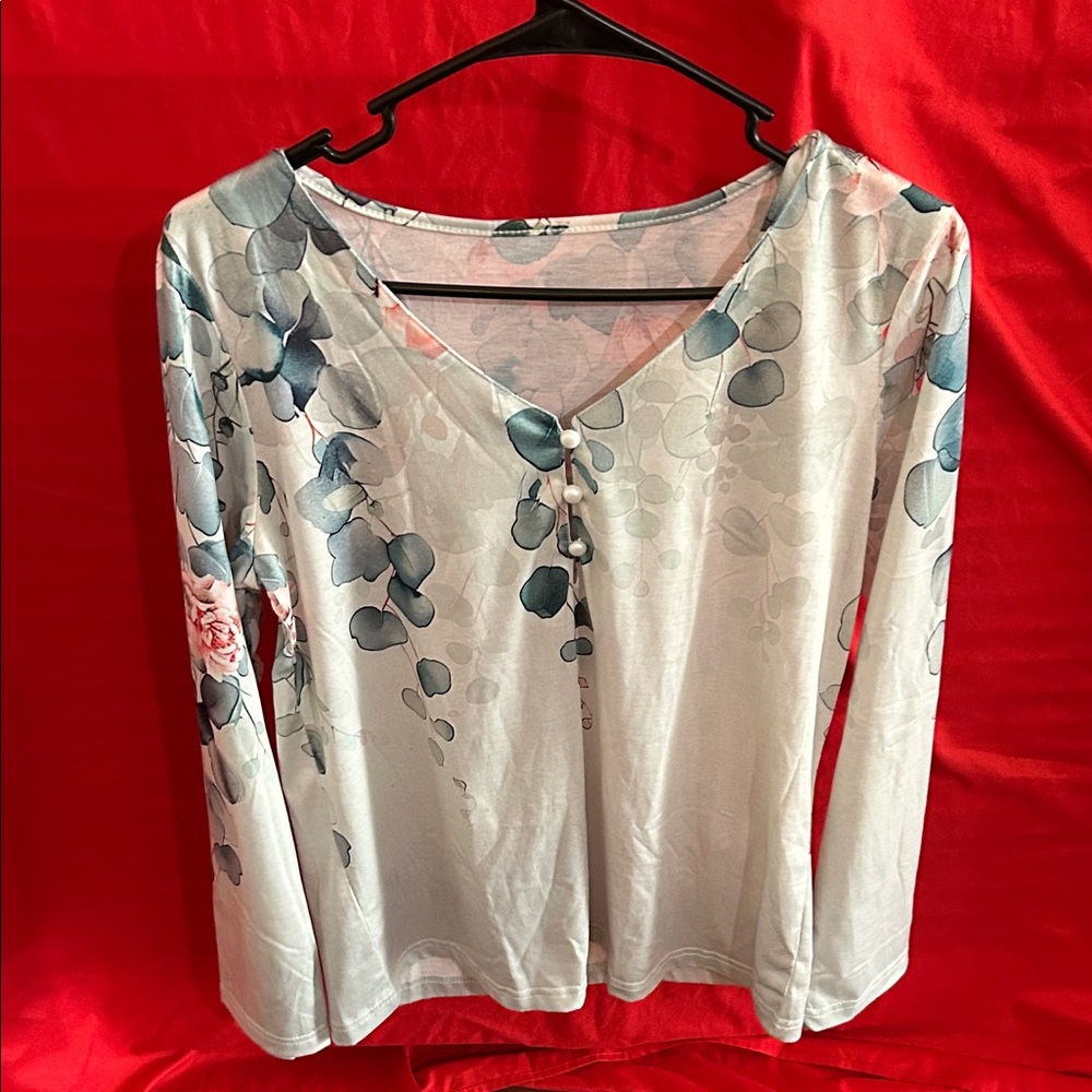 Floral Long Sleeve Women's Top